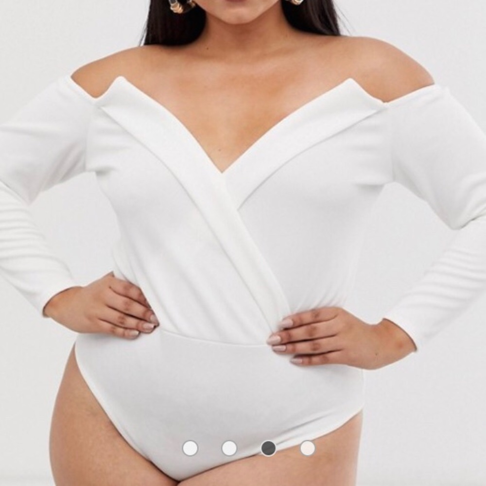 boohoo plus wrap bodysuit